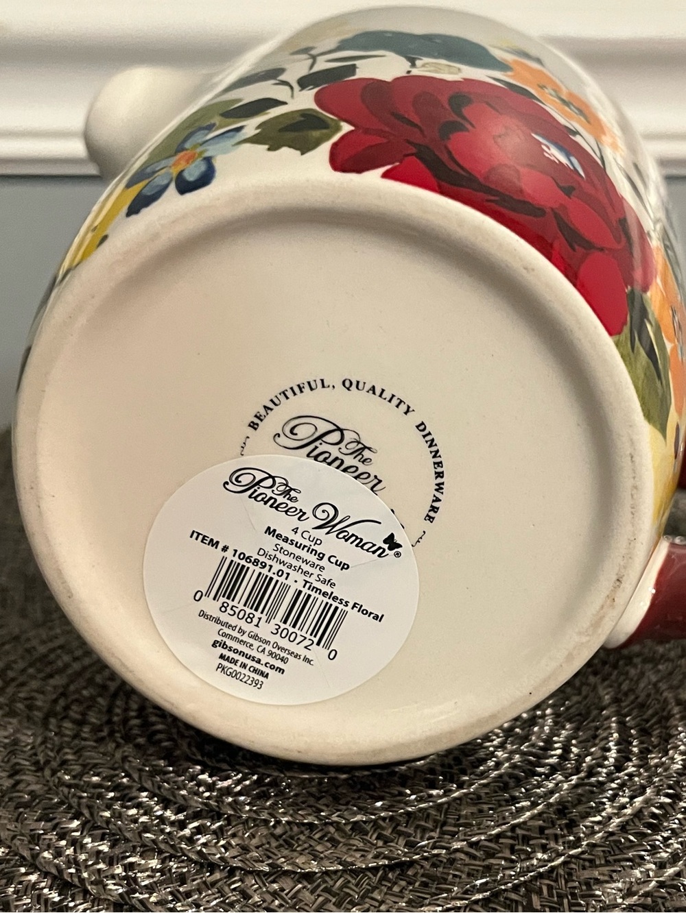 🌺 New The Pioneer Woman Stoneware Timeless Floral 4-Cup Measuring Cup - Picture 3 of 5